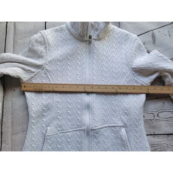 Spyder Stryke Crisp White Women's Major Cable Fleece Jacket Size M Zipper Pocket - Picture 7 of 9
